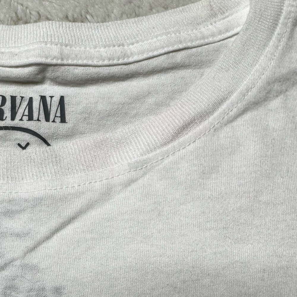 Nirvana In Utero Tour Oversized Graphic T-Shirt White Unisex S/M - Picture 8 of 8